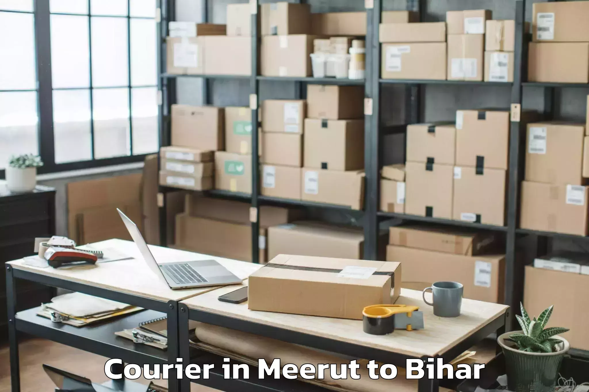 Easy Meerut to Turkaulia Courier Booking